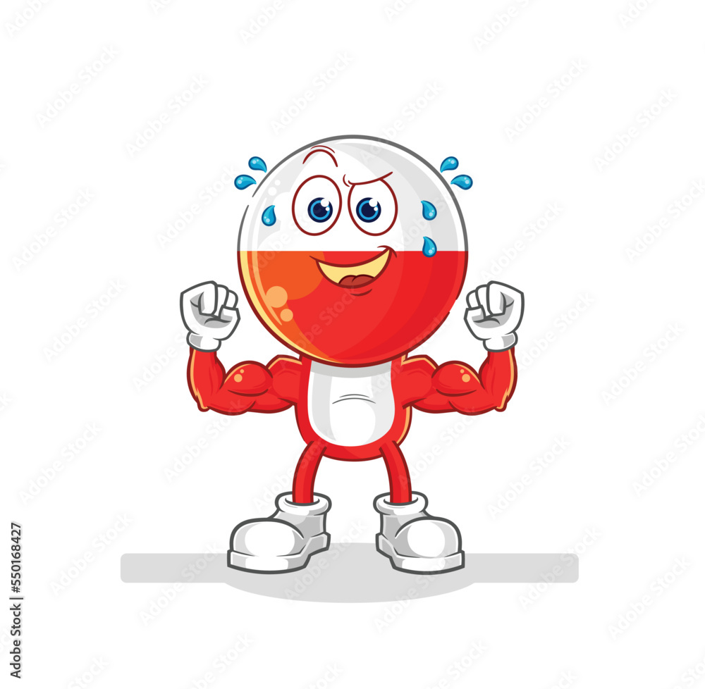 poland muscular cartoon. cartoon mascot vector