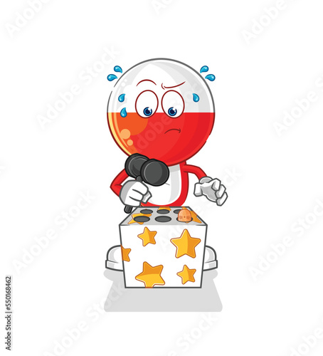 poland play whack a mole mascot. cartoon vector