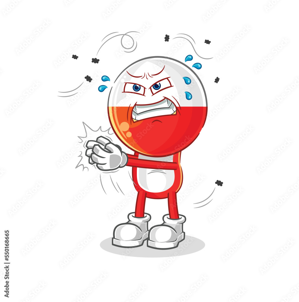 poland swat fly character. cartoon mascot vector poland swat fly character. cartoon mascot vector