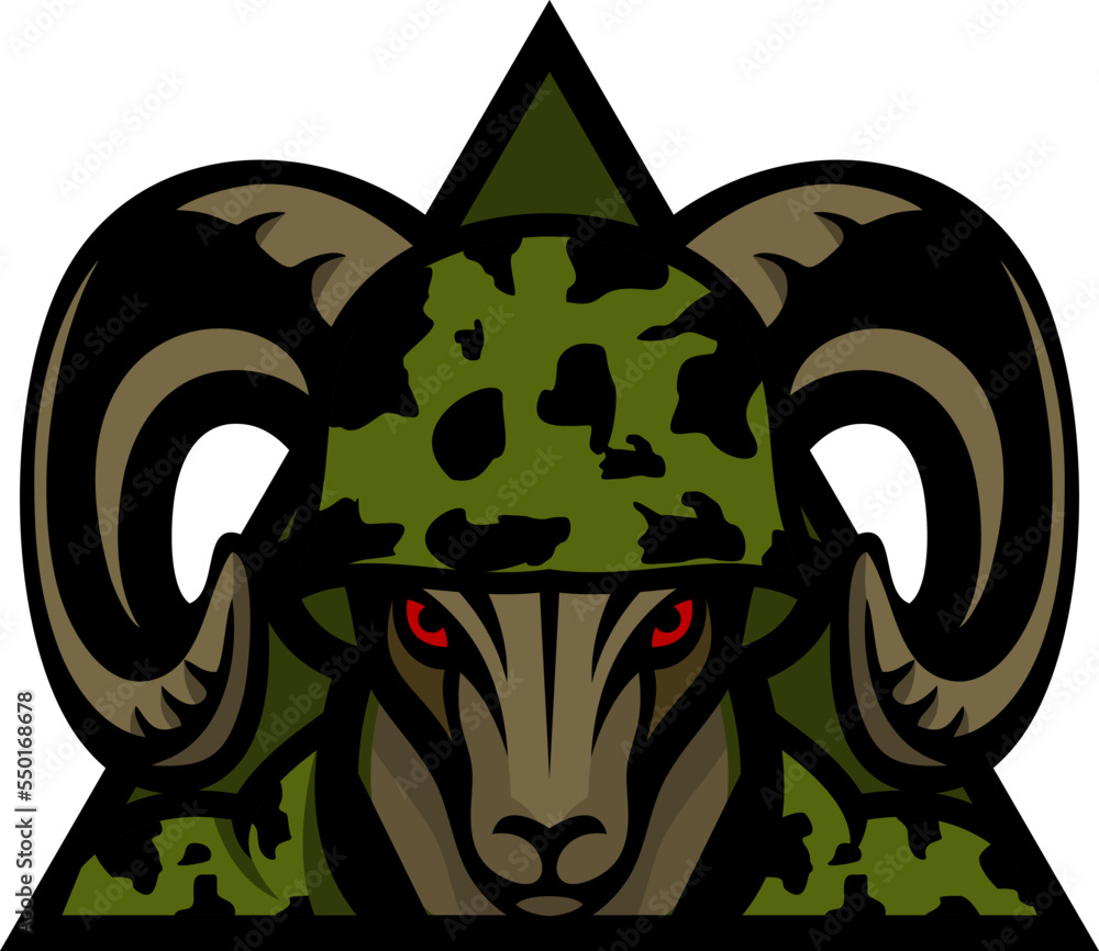Fototapeta premium goat army illustration logo vector