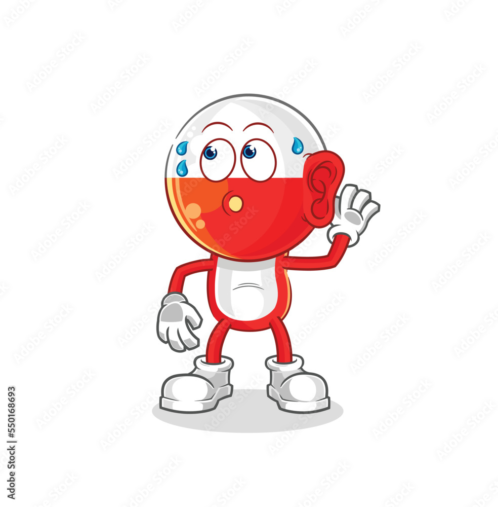 poland eavesdropping vector. cartoon character poland eavesdropping vector. cartoon character