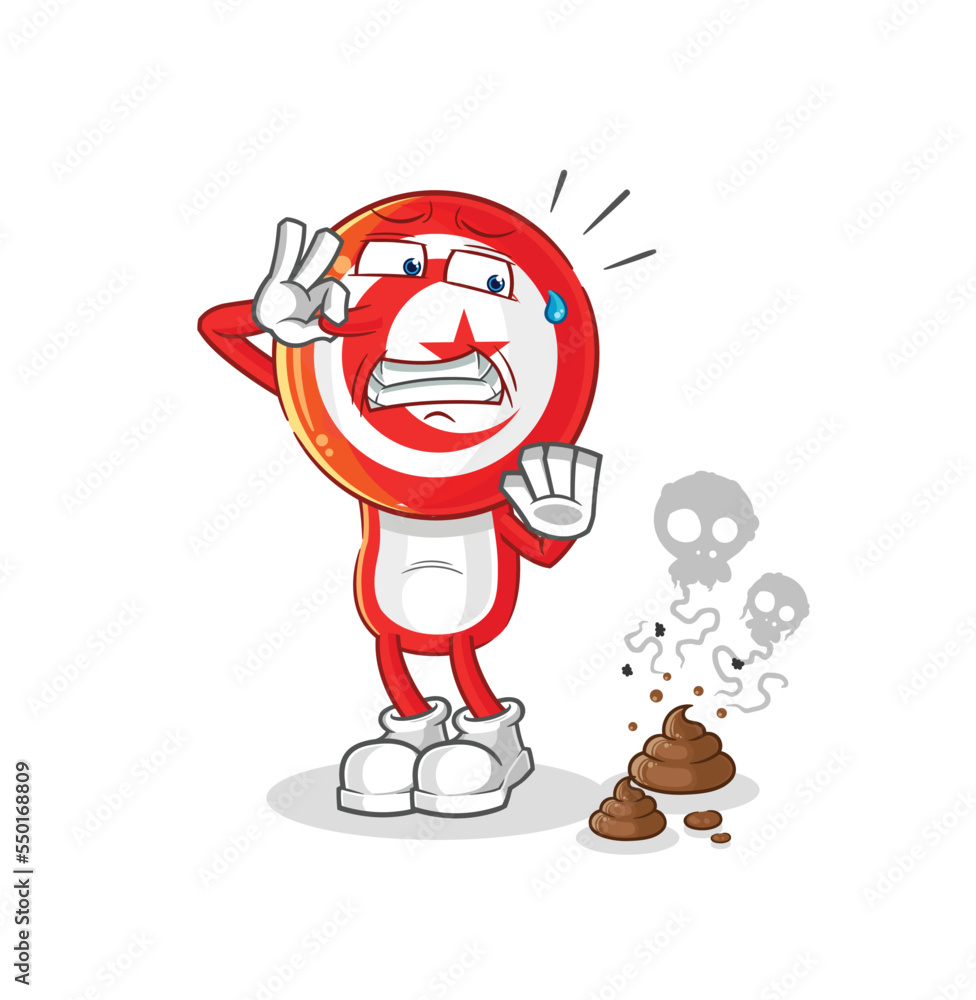 Fototapeta premium tunisia with stinky waste illustration. character vector