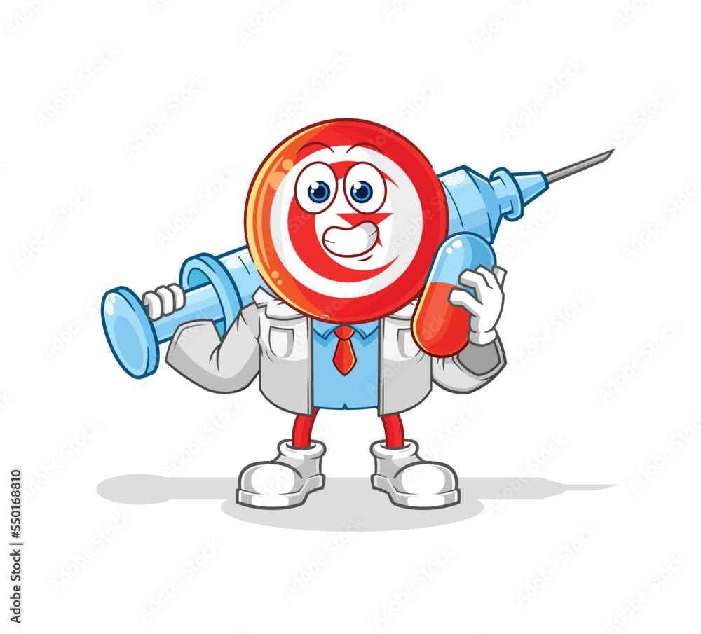 tunisia doctor holding medichine and injection tunisia doctor holding medichine and injection