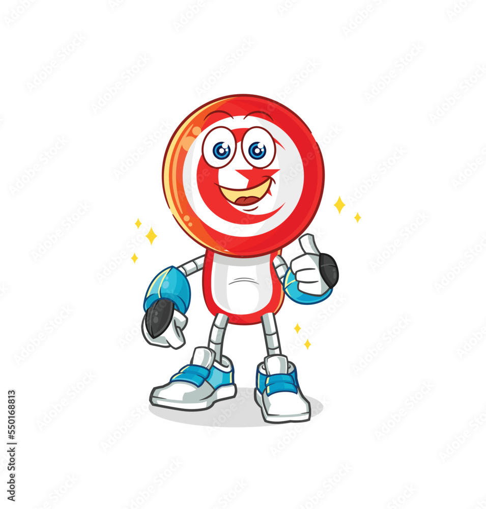 tunisia robot character. cartoon mascot vector