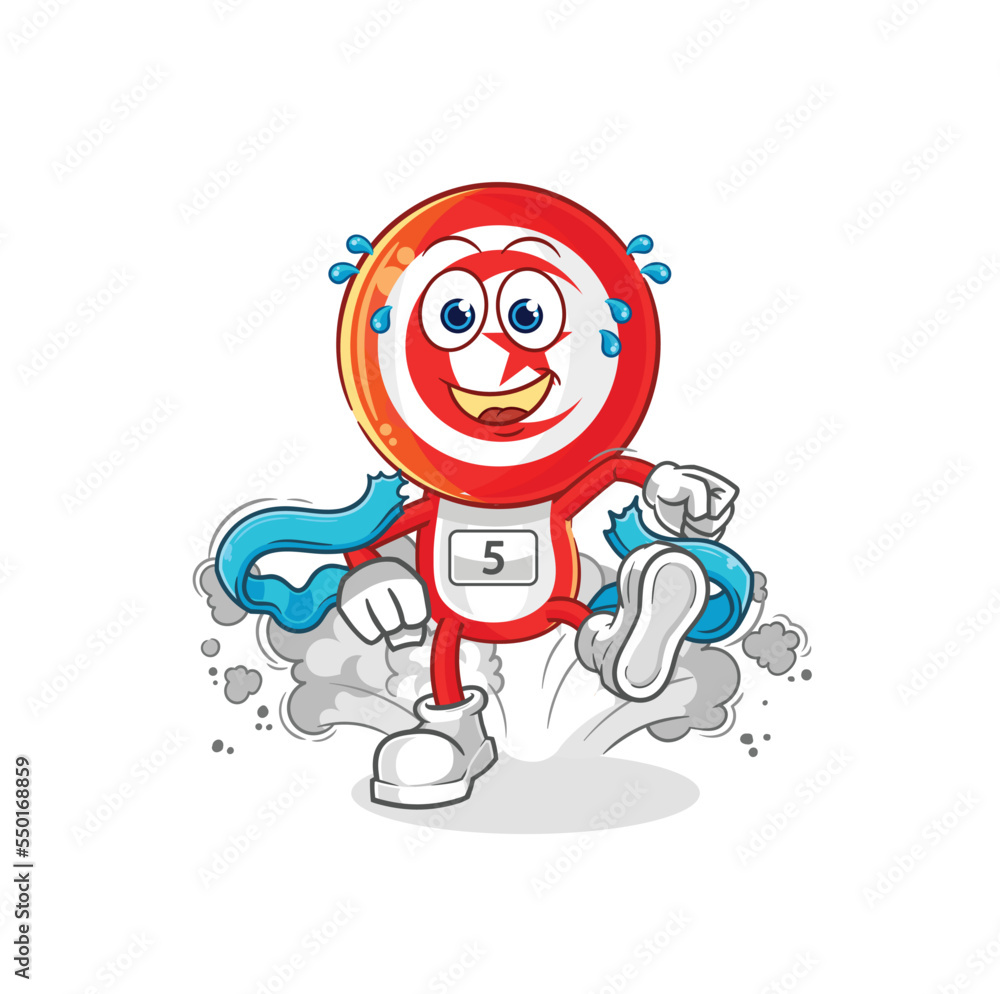 tunisia runner character. cartoon mascot vector tunisia runner character. cartoon mascot vector