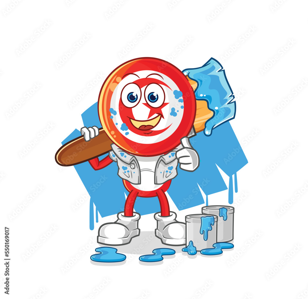tunisia painter illustration. character vector tunisia painter illustration. character vector