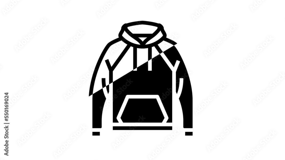 hoodie outerwear male line icon animation hoodie outerwear male line icon animation
