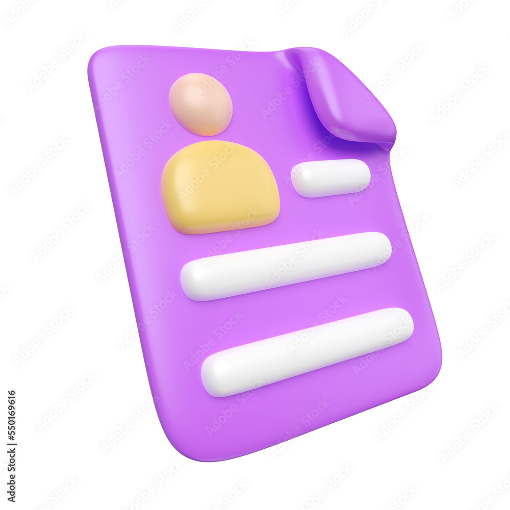 Curriculum Vitae 3D Illustration Icon Curriculum Vitae 3D Illustration Icon