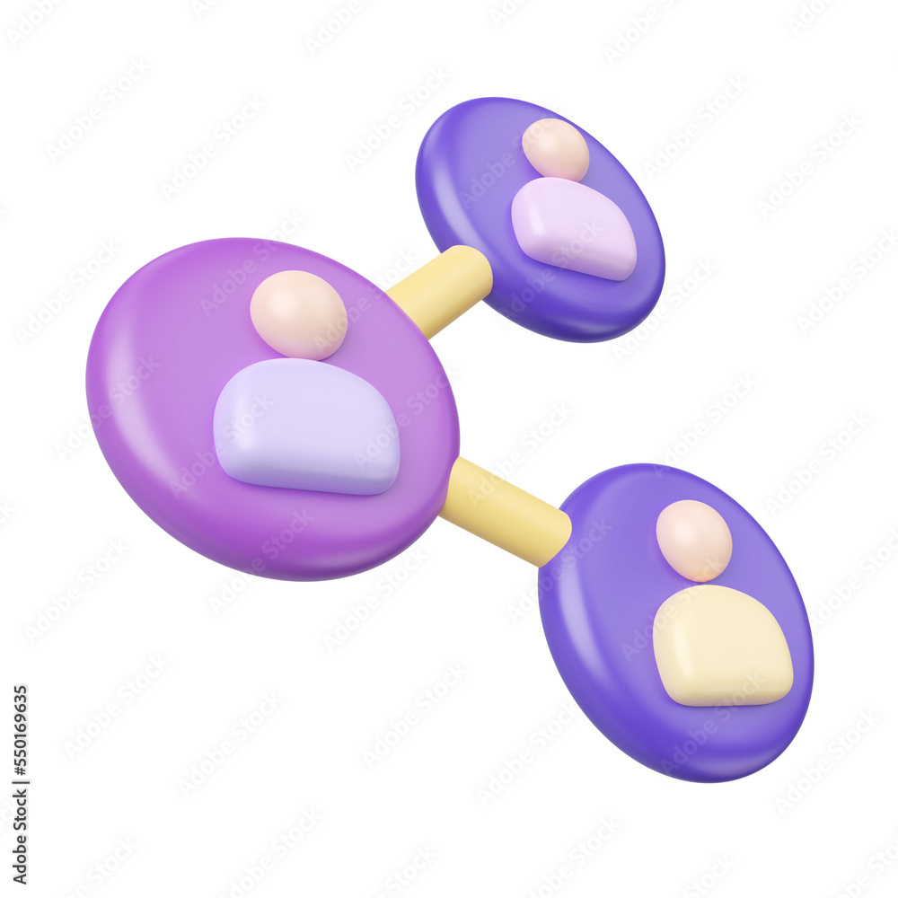 Connection 3D Illustration Icon Connection 3D Illustration Icon