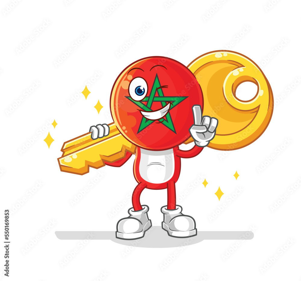 morocco carry the key mascot. cartoon vector morocco carry the key mascot. cartoon vector