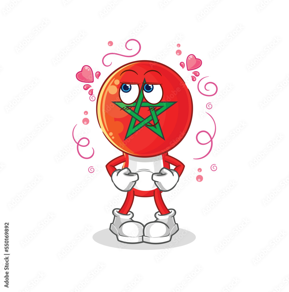 morocco shy vector. cartoon character morocco shy vector. cartoon character