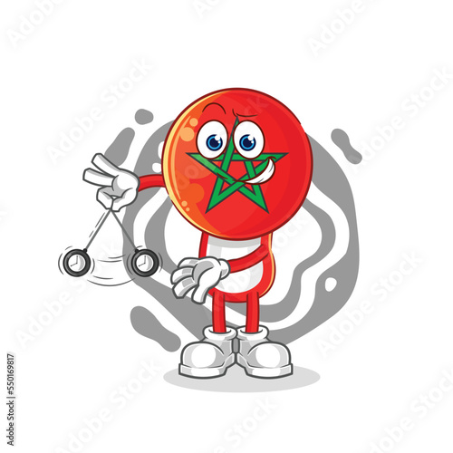 morocco hypnotizing cartoon. cartoon mascot vector