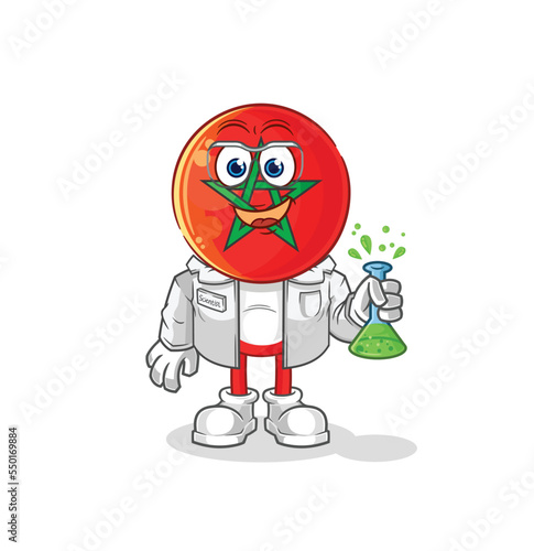 morocco scientist character. cartoon mascot vector