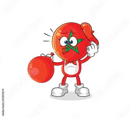 morocco pantomime blowing balloon. cartoon mascot vector