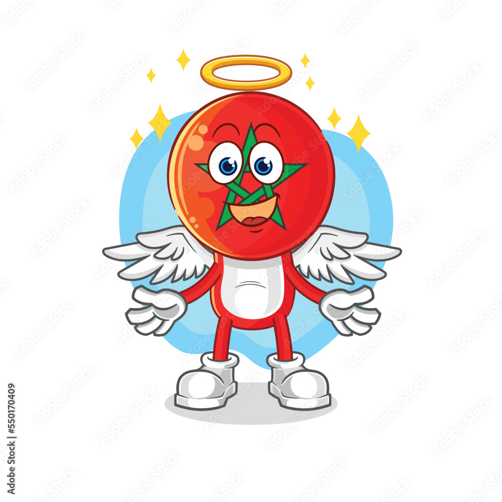 Obraz premium morocco angel with wings vector. cartoon character