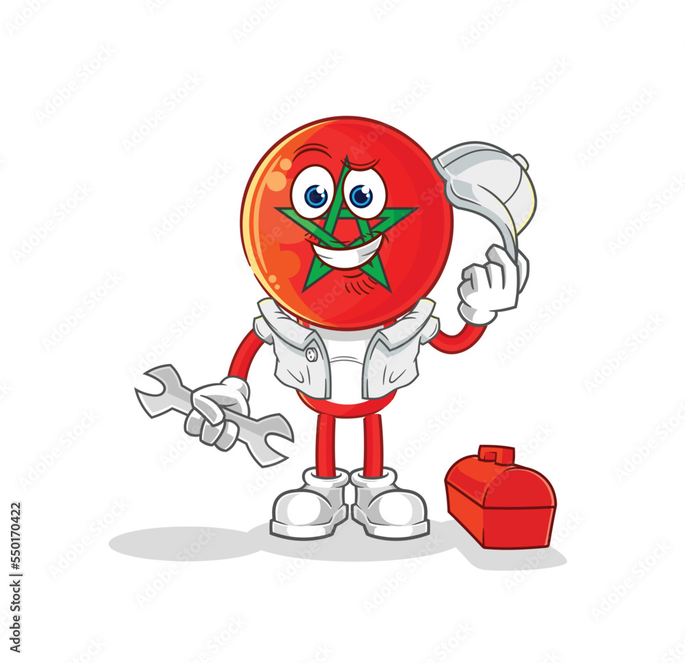 morocco mechanic cartoon. cartoon mascot vector