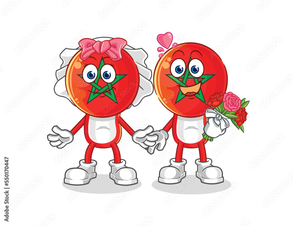 Fototapeta premium morocco wedding cartoon. cartoon mascot vector