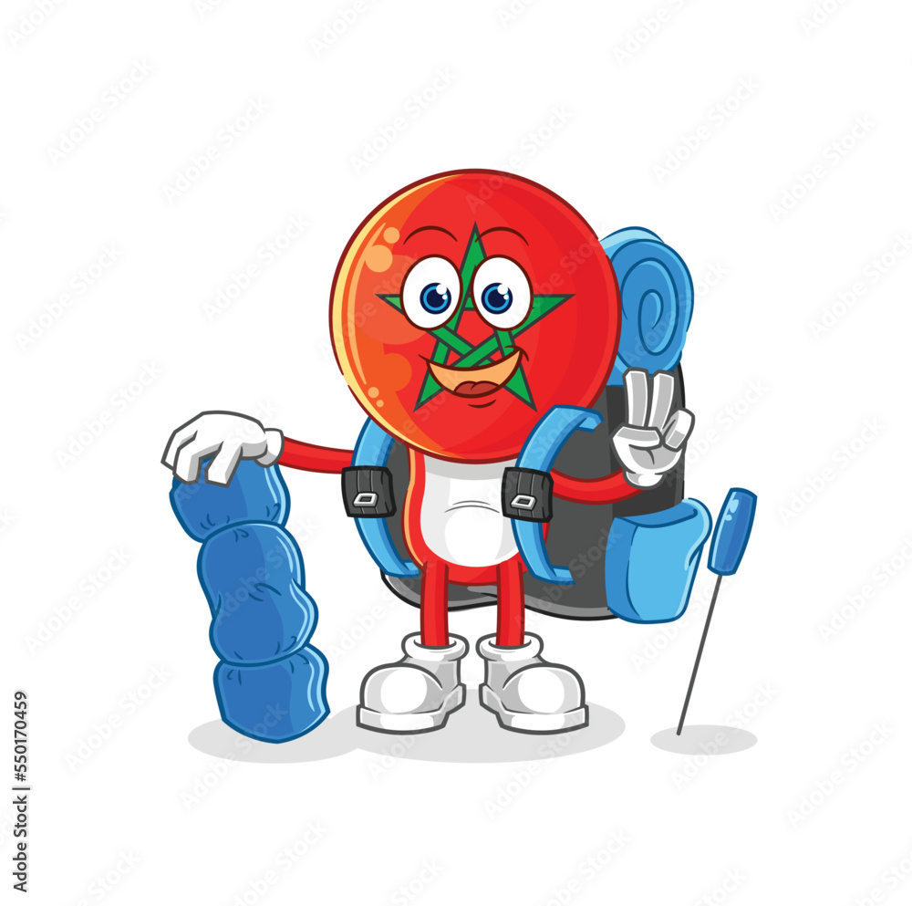morocco go camping mascot. cartoon vector morocco go camping mascot. cartoon vector