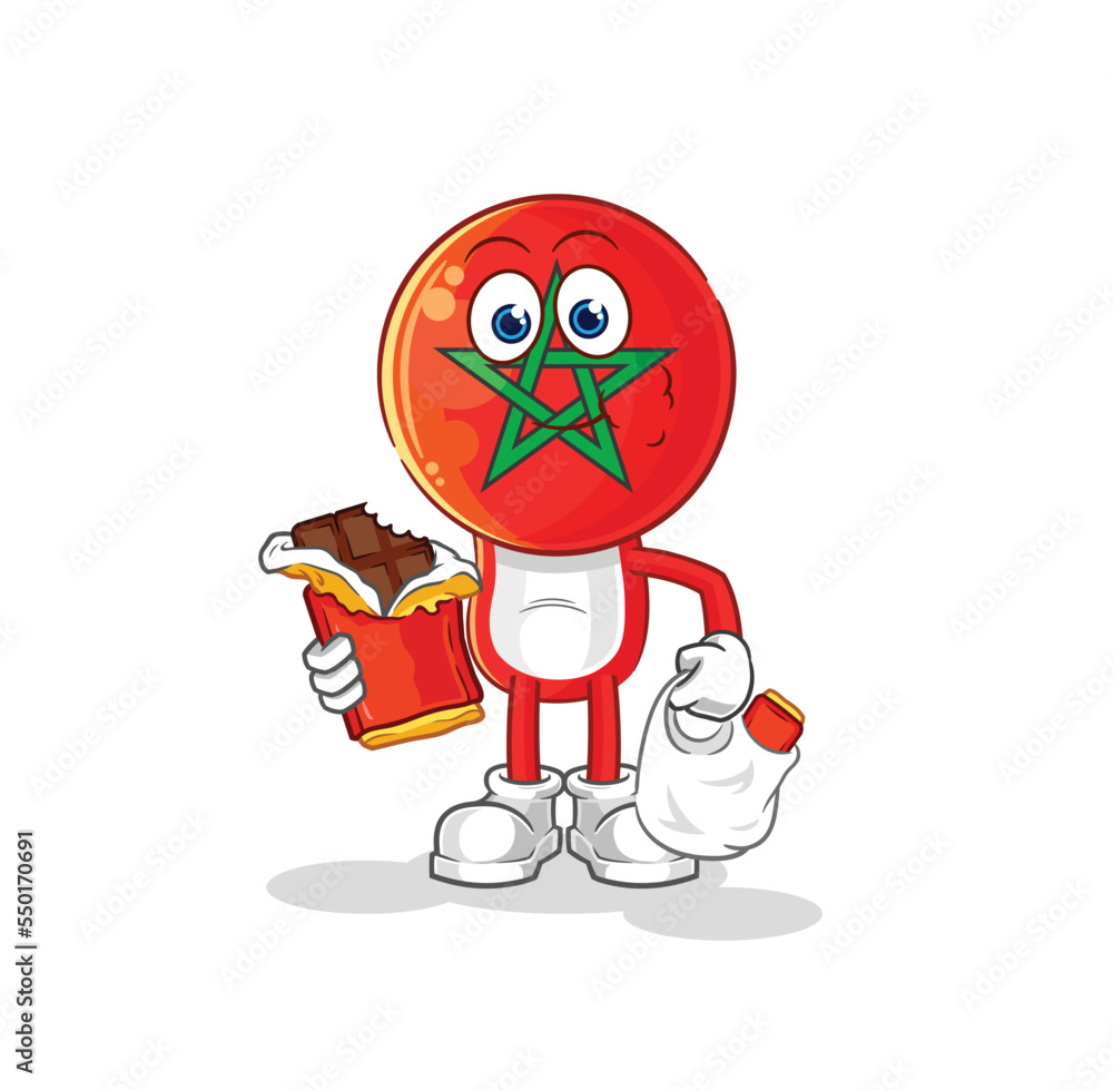morocco eat chocolate mascot. cartoon vector