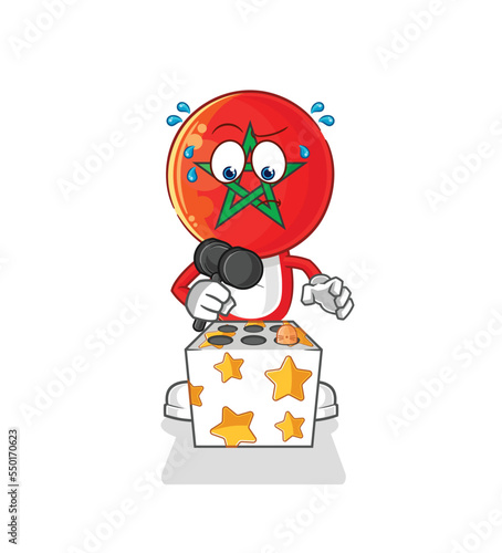 morocco play whack a mole mascot. cartoon vector