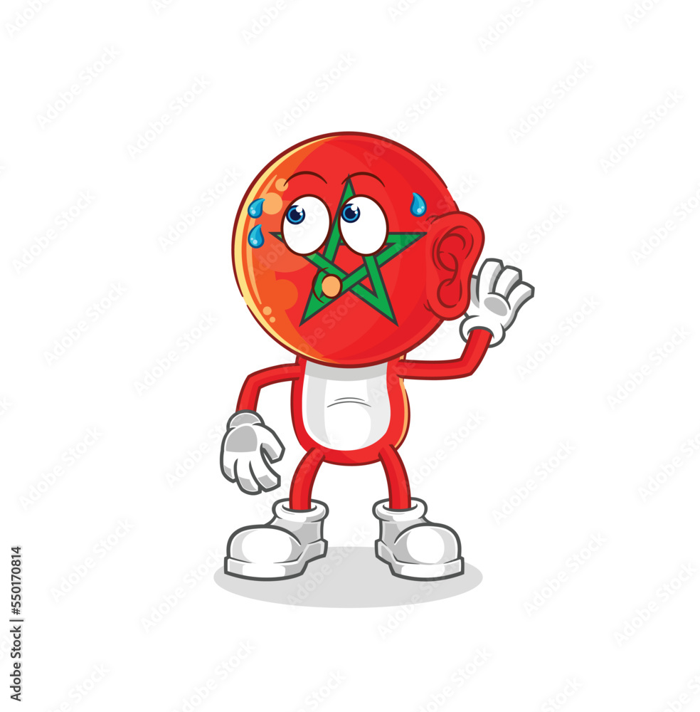 morocco eavesdropping vector. cartoon character morocco eavesdropping vector. cartoon character