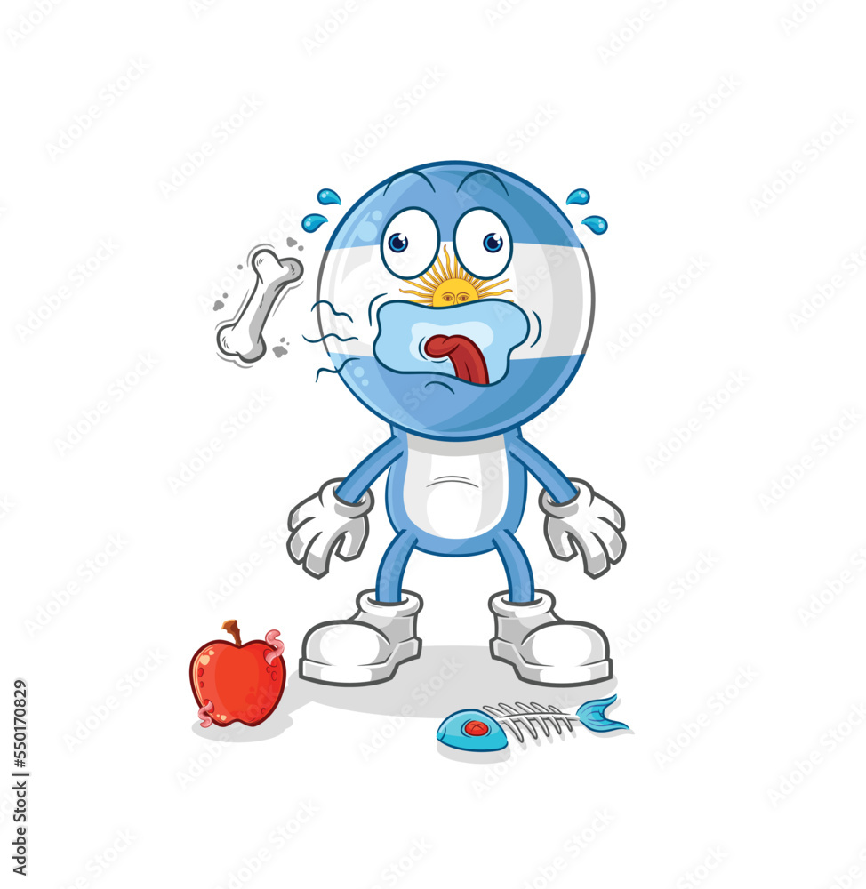 argentina burp mascot. cartoon vector