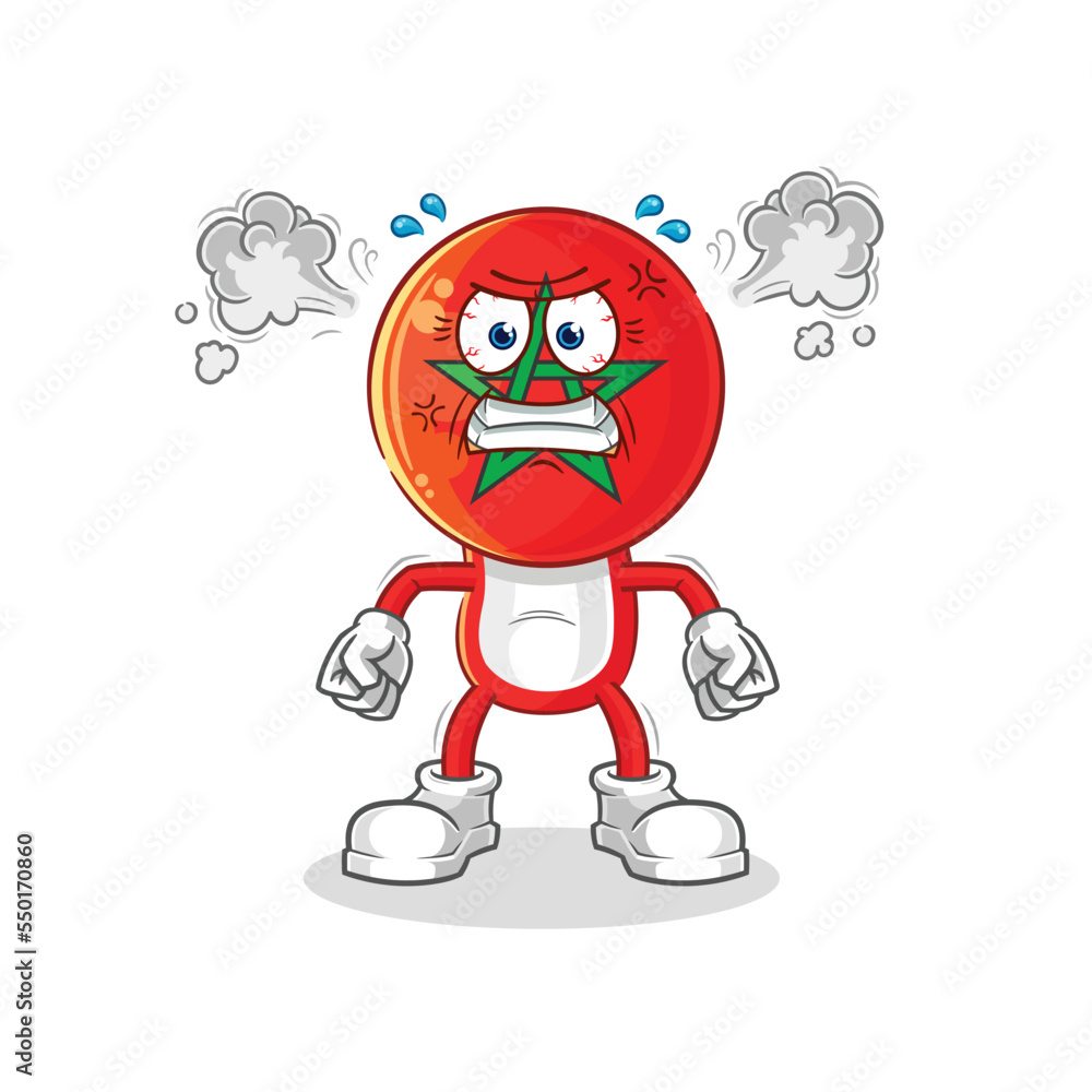morocco very angry mascot. cartoon vector morocco very angry mascot. cartoon vector