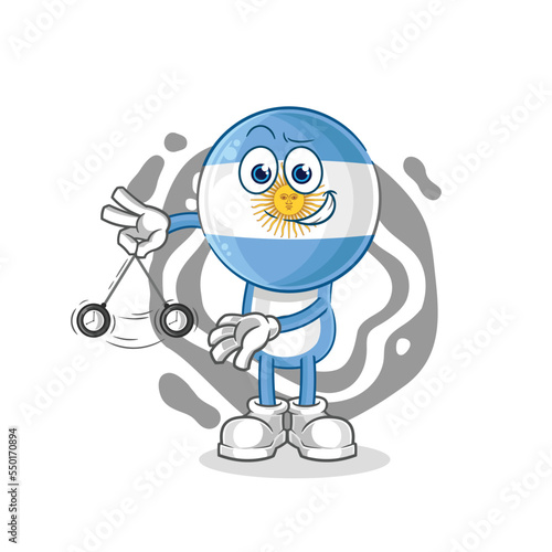 argentina hypnotizing cartoon. cartoon mascot vector