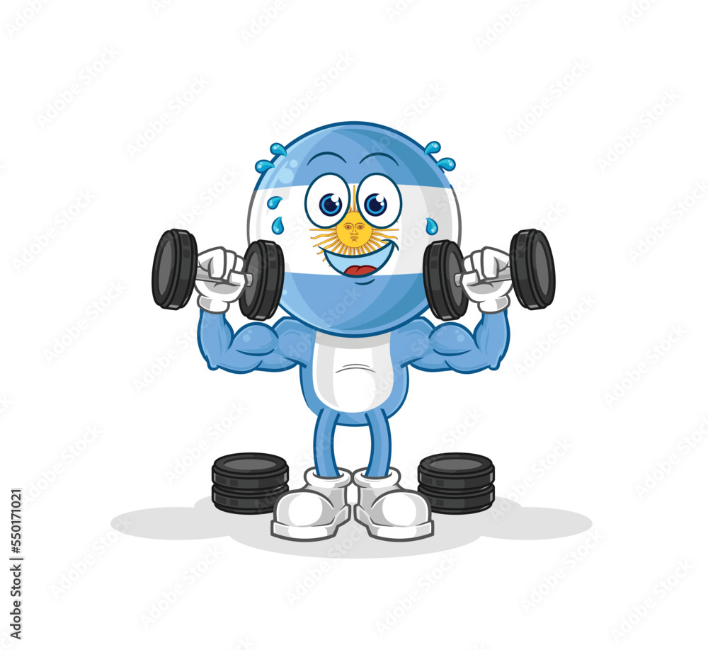 Obraz premium argentina weight training illustration. character vector