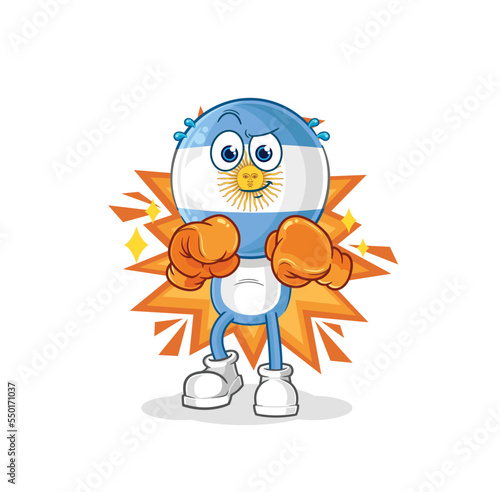 argentina boxer character. cartoon mascot vector