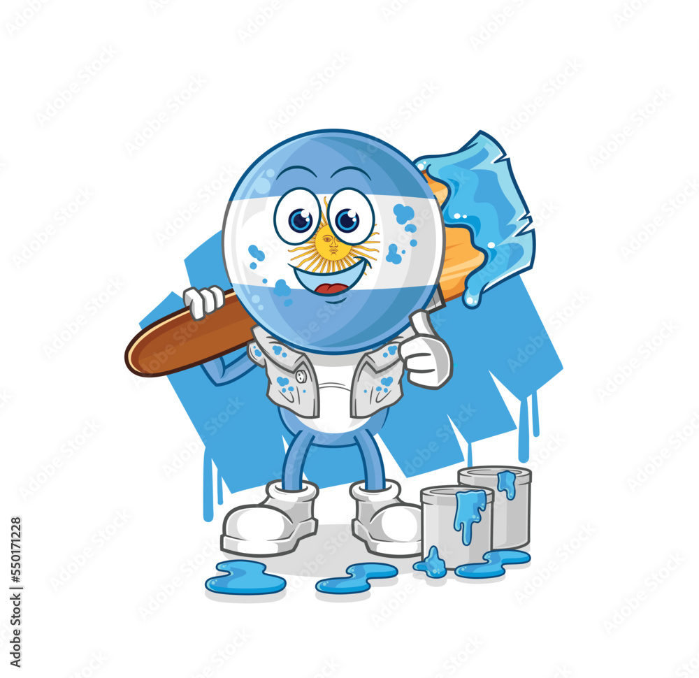 argentina painter illustration. character vector argentina painter illustration. character vector