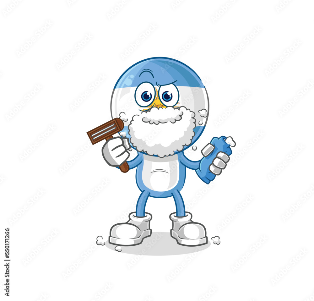 argentina shave facial hair vector. cartoon character argentina shave facial hair vector. cartoon character