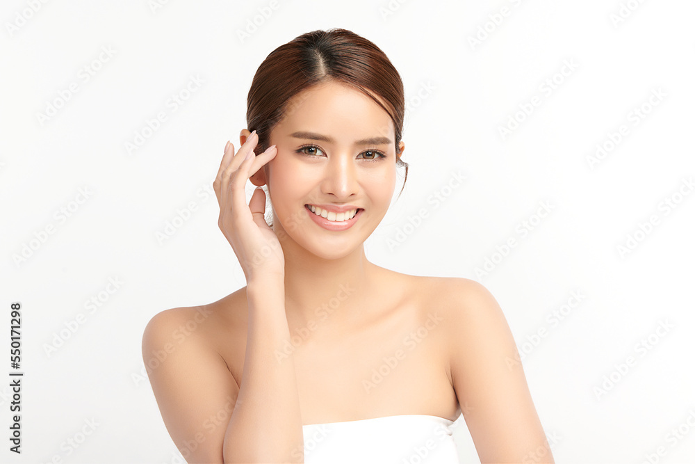Beautiful young asian woman with clean fresh skin on white background, Face care, Facial treatment, Cosmetology, beauty and spa, Asian women portrait. Beautiful young asian woman with clean fresh skin on white background, Face care, Facial treatment, Cosmetology, beauty and spa, Asian women portrait.