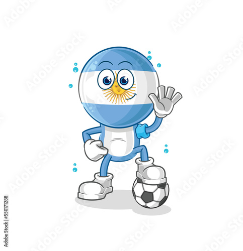 argentina playing soccer illustration. character vector