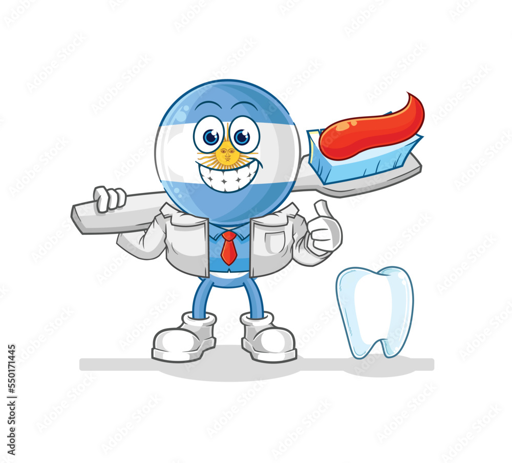 argentina dentist illustration. character vector