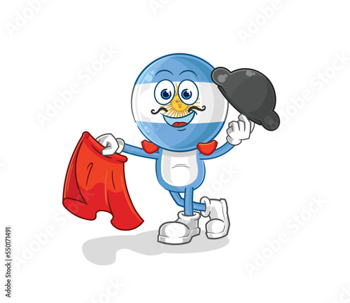 argentina matador with red cloth illustration. character vector