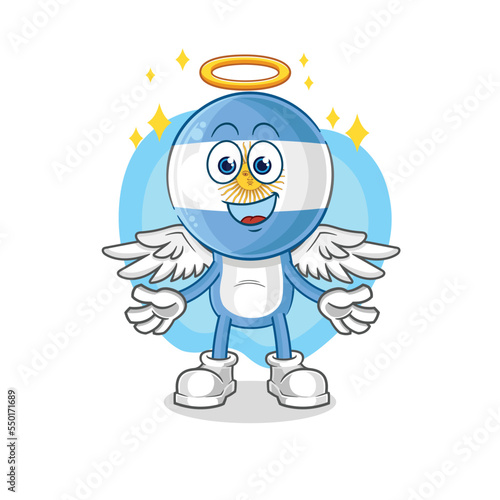 argentina angel with wings vector. cartoon character