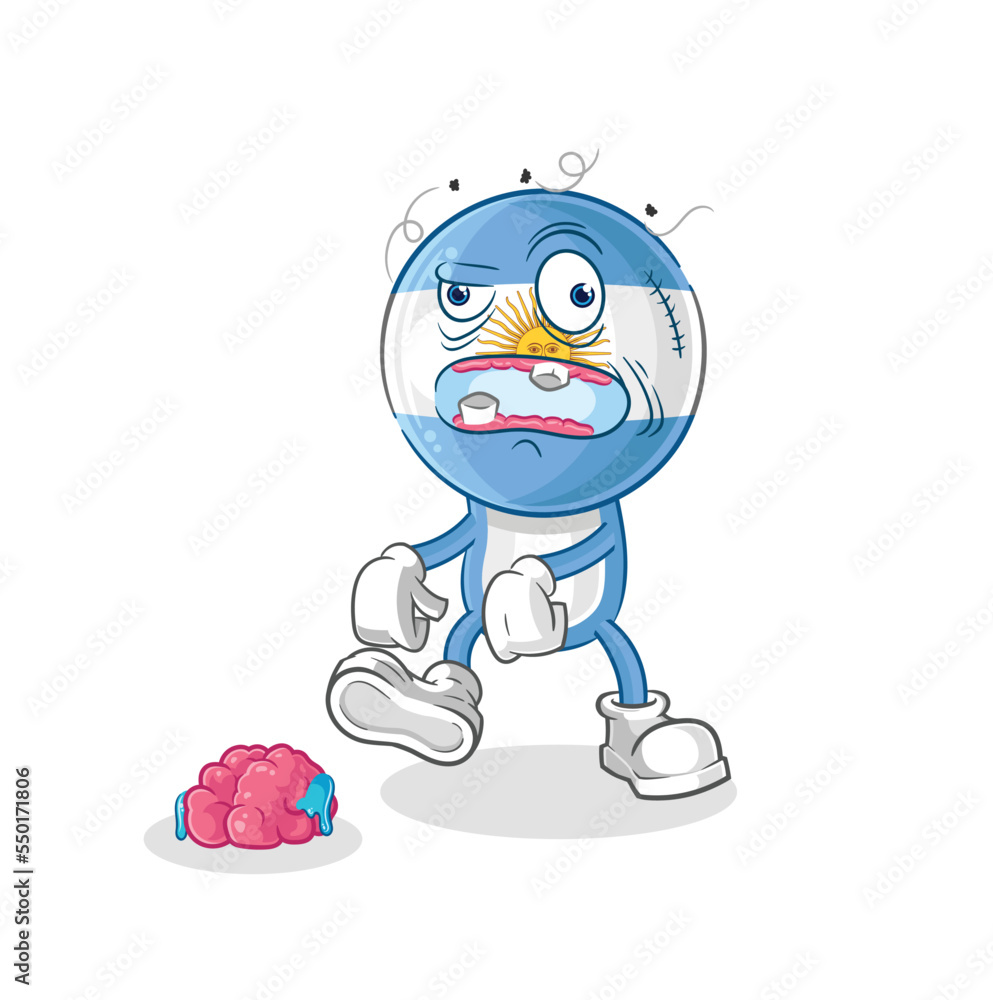 argentina zombie character.mascot vector