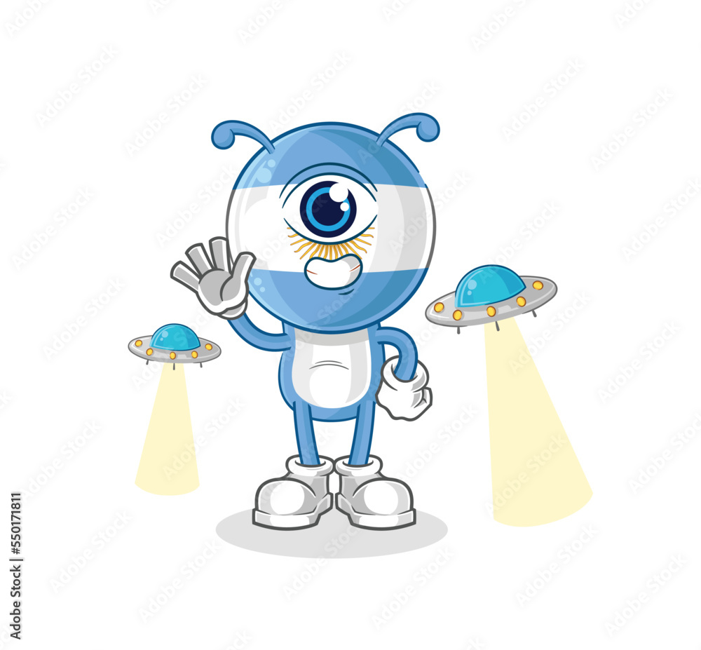 Obraz premium argentina alien cartoon mascot vector