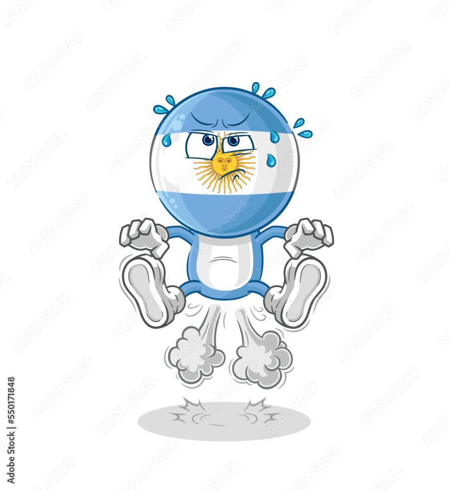 argentina fart jumping illustration. character vector