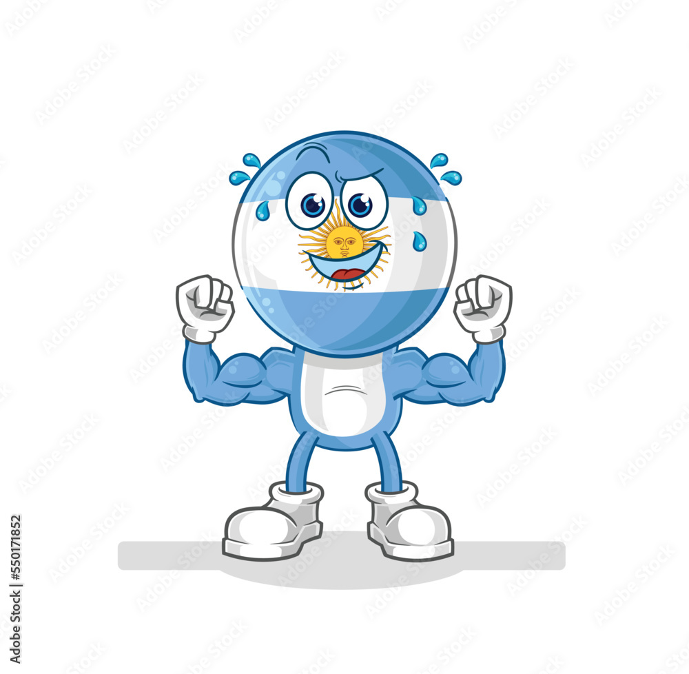 argentina muscular cartoon. cartoon mascot vector argentina muscular cartoon. cartoon mascot vector