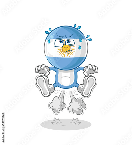 argentina fart jumping illustration. character vector