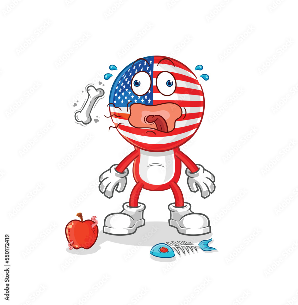 america burp mascot. cartoon vector america burp mascot. cartoon vector
