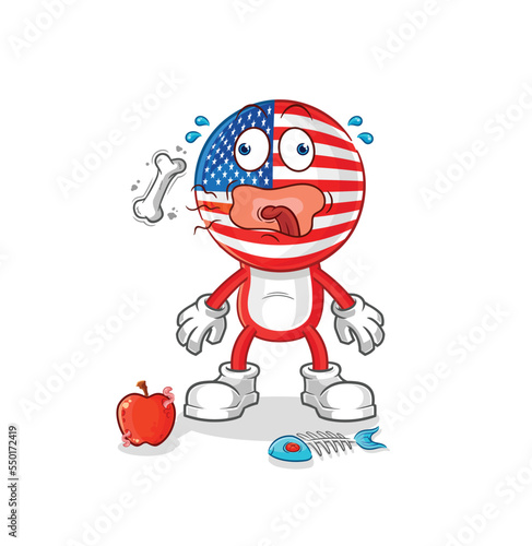 america burp mascot. cartoon vector