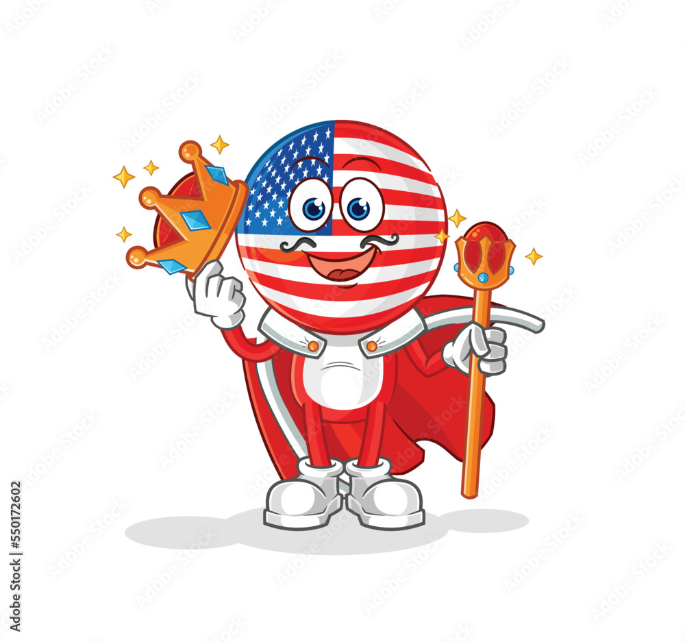 america king vector. cartoon character america king vector. cartoon character