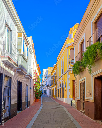 Beautiful little street in Merida Spain. photo