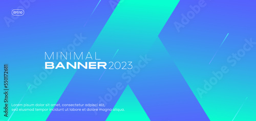 Abstract blue background. Modern banner design template with lines gradient. Vector, 2023