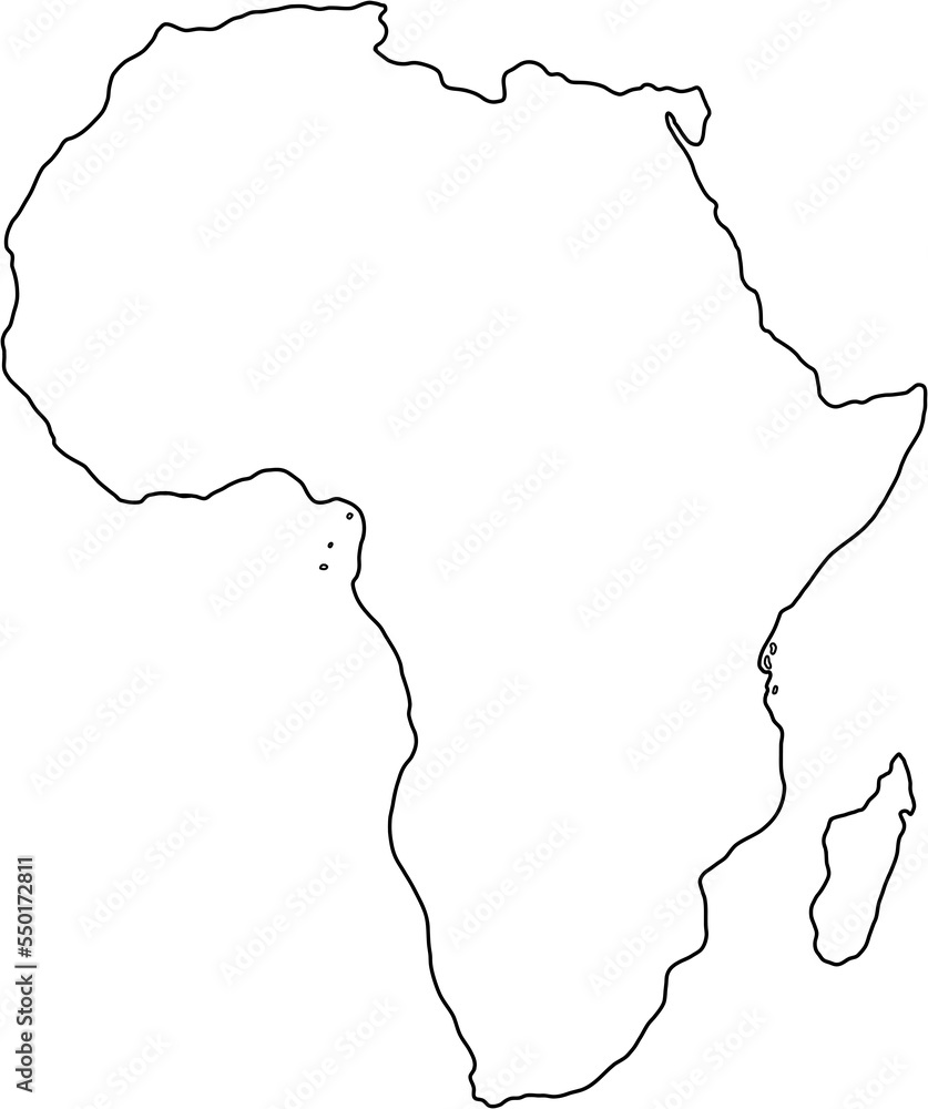 doodle freehand drawing of africa countries map. - obrazy, fototapety, plakaty 