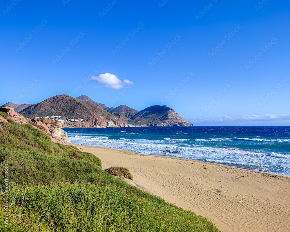 Coastline of Cabo de Gata Almeria Spain.
