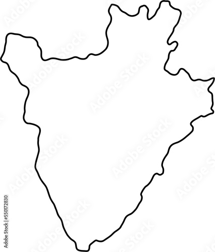doodle freehand drawing of burundi map.